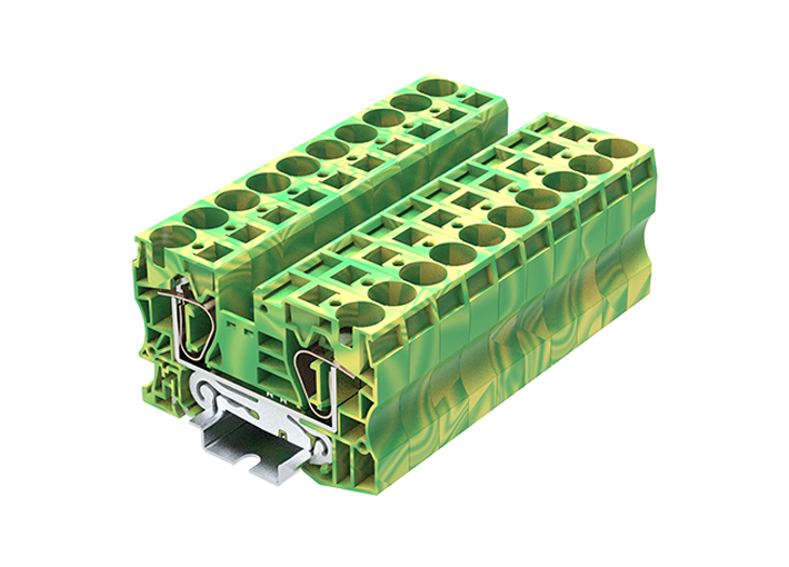 Заземляющая клемма TC16-2-PE - Заземляющая клемма, тип фиксации провода: пружинный, номинальное сечение: 16 мм кв., ширина: 12,2 мм, цвет: желто-зеленый, тип монтажа: DIN 35