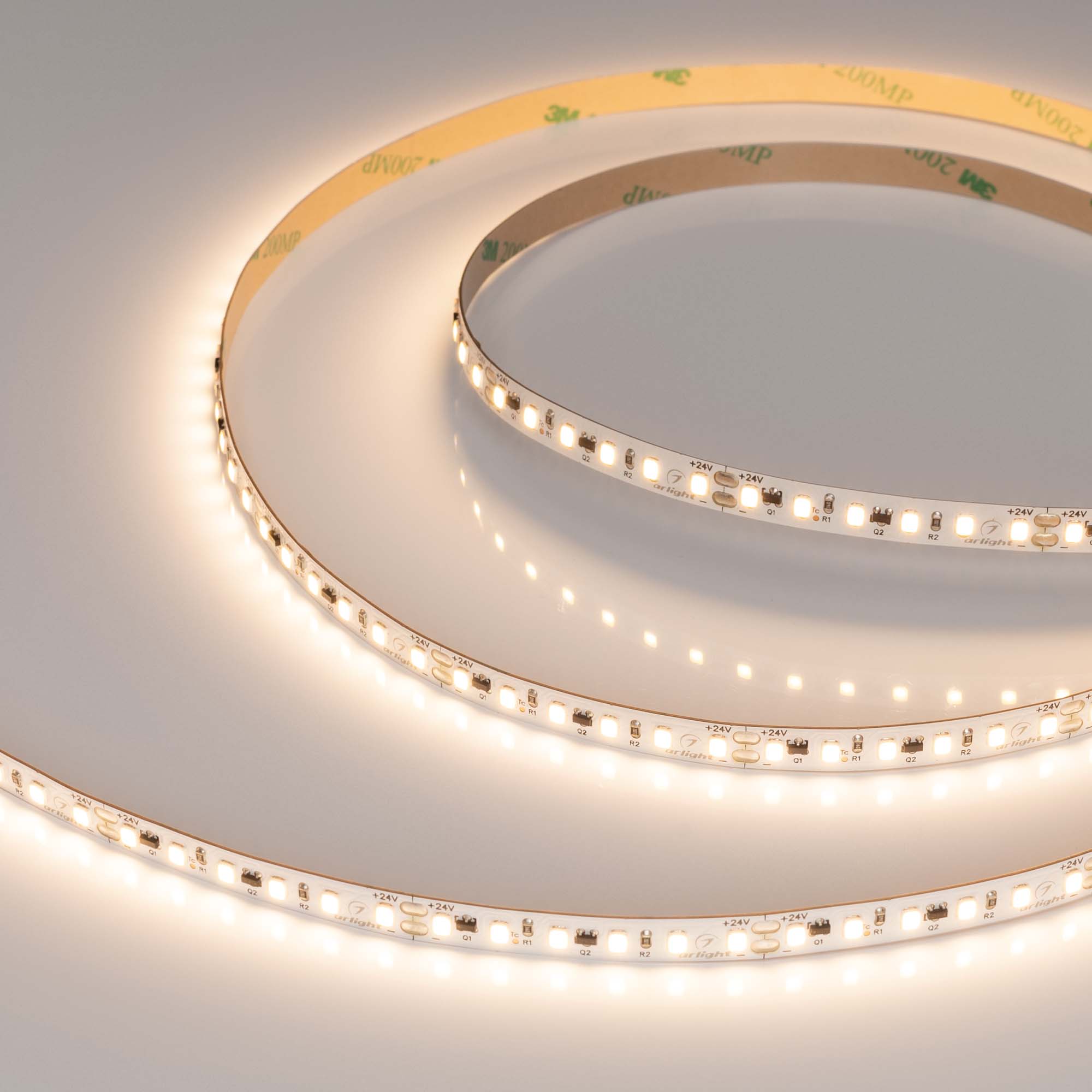 Лента IC-A120-8mm 24V Warm2700 (9.6 W/m, IP20, 2835, 10m) 037965 - Светодиодная лента IC-A120, открытая IP20. Светодиоды 2835, 120 шт/м (1200 шт на 10 м), белая плата, ширина 8 мм, скотч 3M. Цвет ТЕПЛЫЙ 2700 K, цветопередача CRI>80, угол 120°. Питание 24 