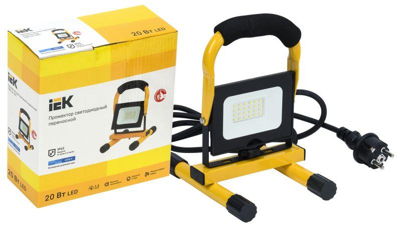 Прожектор светодиодный СДО 06-20П 6500К IP65 переносной черн. LPDO603-020-65-K02