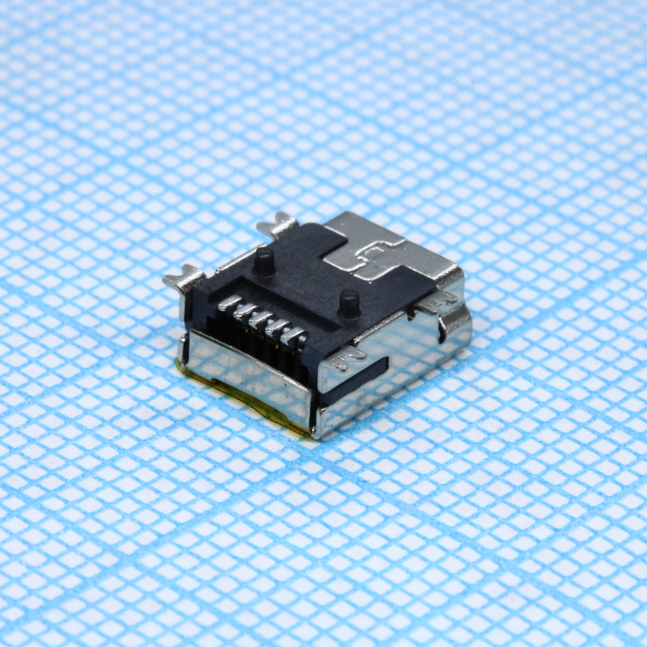 USB/M-1J MINI USB TYPE B SMD - Разъем Mini USB 1.1 розетка 5 контактов тип B, SMD на плату