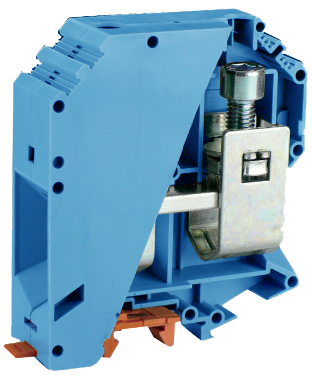 Проходная клемма UKJ-150(BU) - Проходная клемма, тип фиксации провода: винтовой, номинальное сечение: 150 мм кв., 309A, 1000V, ширина: 32 мм, цвет: синий, тип монтажа: DIN 35