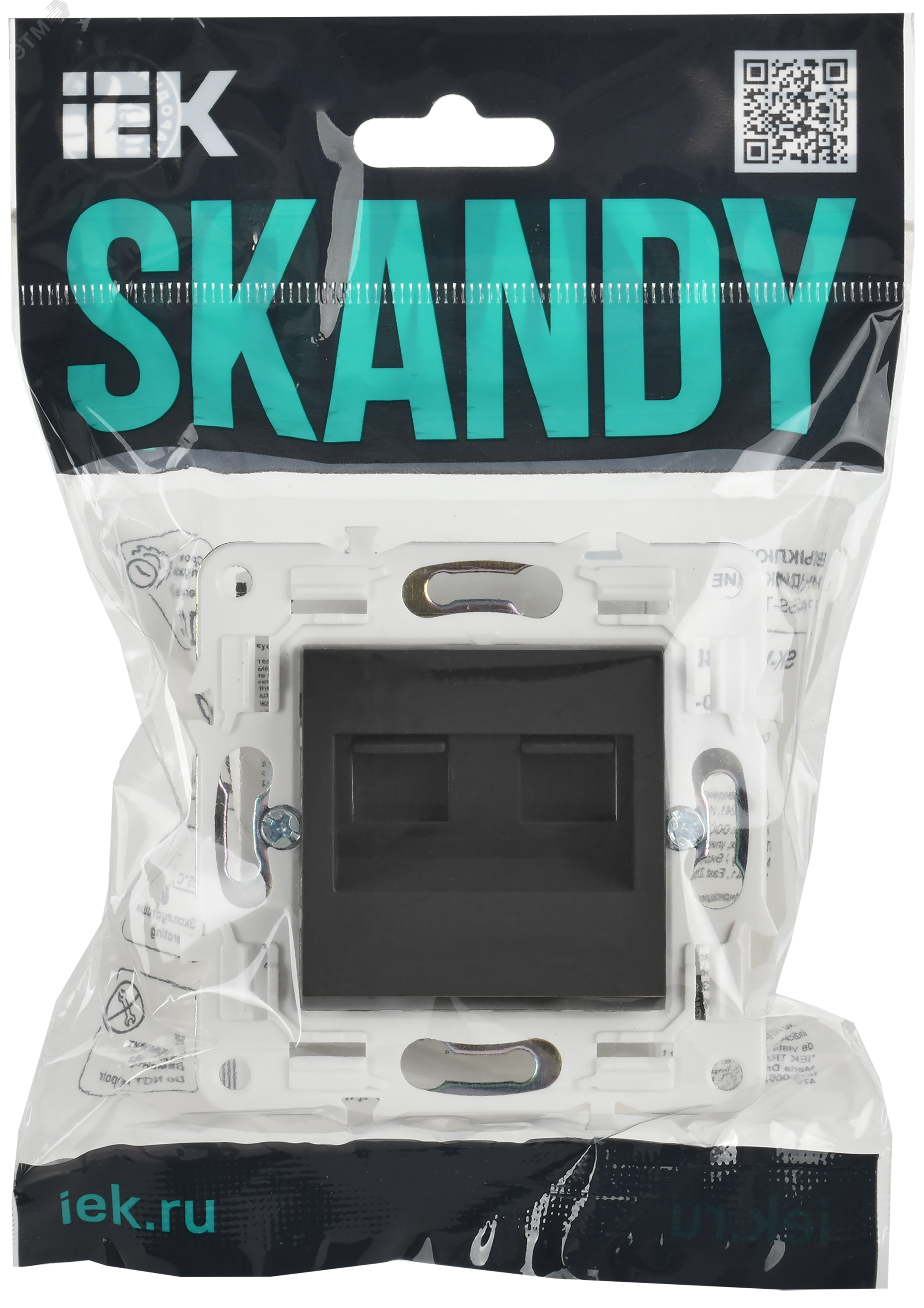 SKANDY Розетка компьютерная двойная RJ45 кат.5E SK-K03T титан IEK SK-K20-1-K48