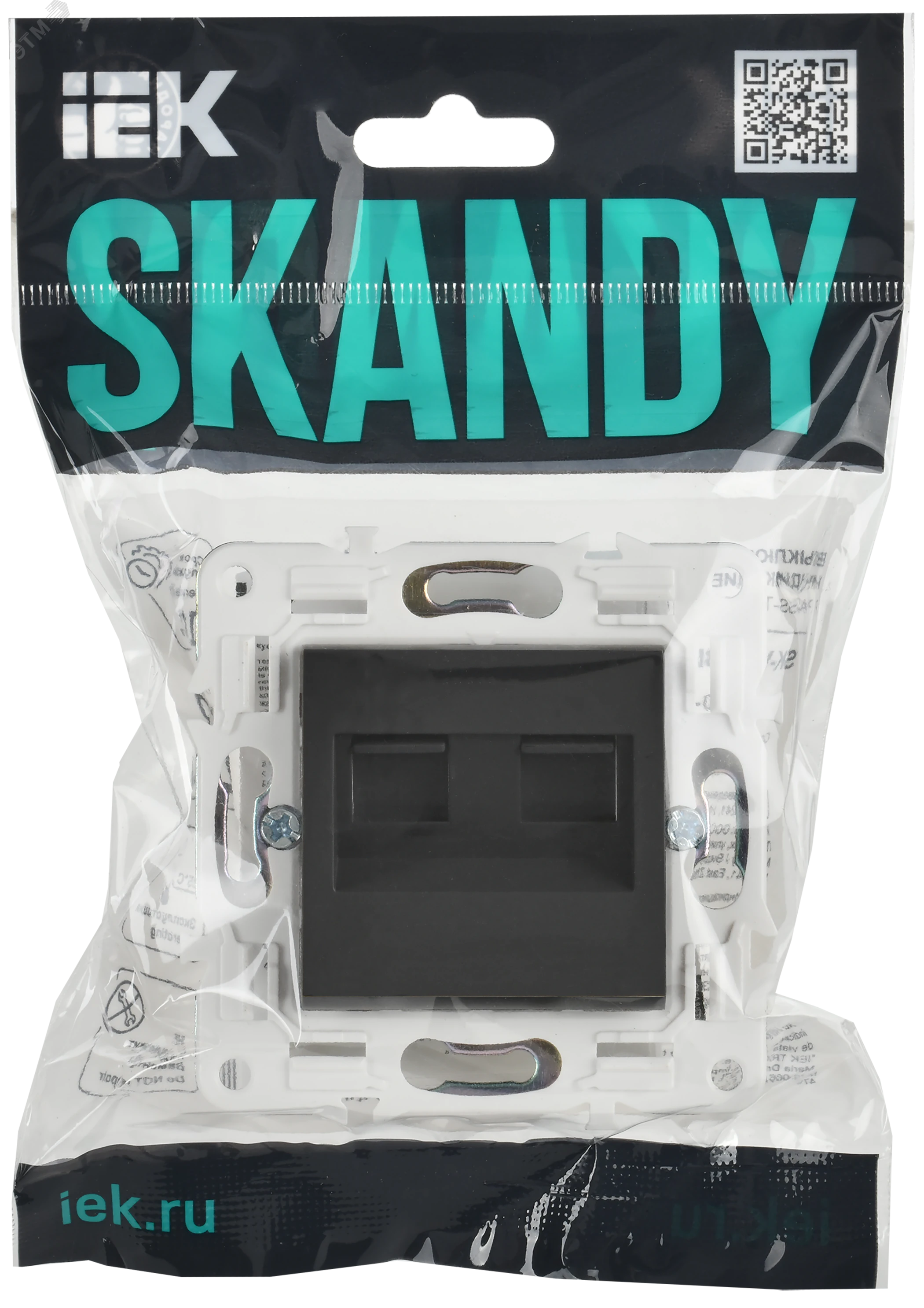 SKANDY Розетка компьютерная двойная RJ45 кат.5E SK-K03T титан IEK SK-K20-1-K48