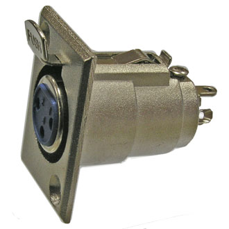 JD-394 / AUB-81 - Разъём микрофонный XLR с выталкивателем, гнездо на панель