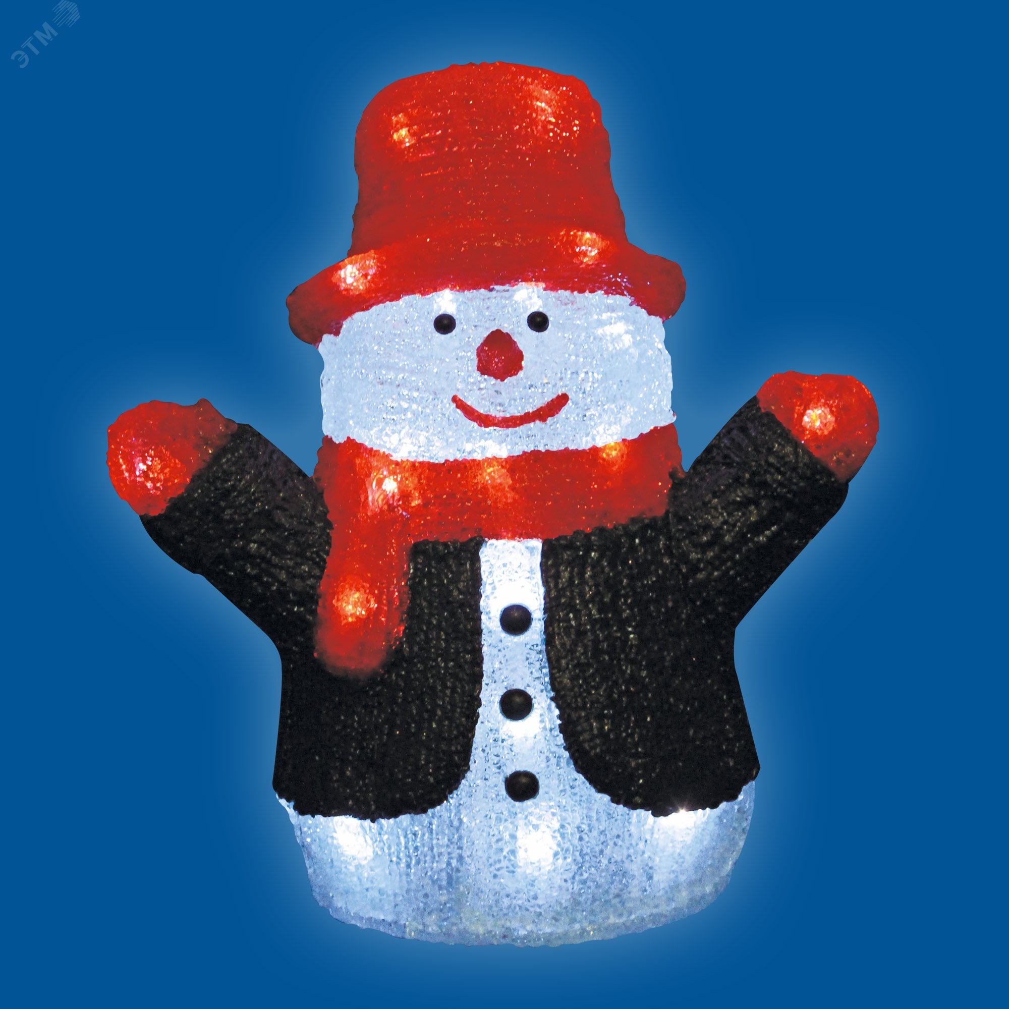 Фигура светодиодная Снеговик 24 светодиода 27*17*30 см цвет свечения-белый IP20 ULD-M2730-024/STA WHITE IP20 SNOWMAN 09557