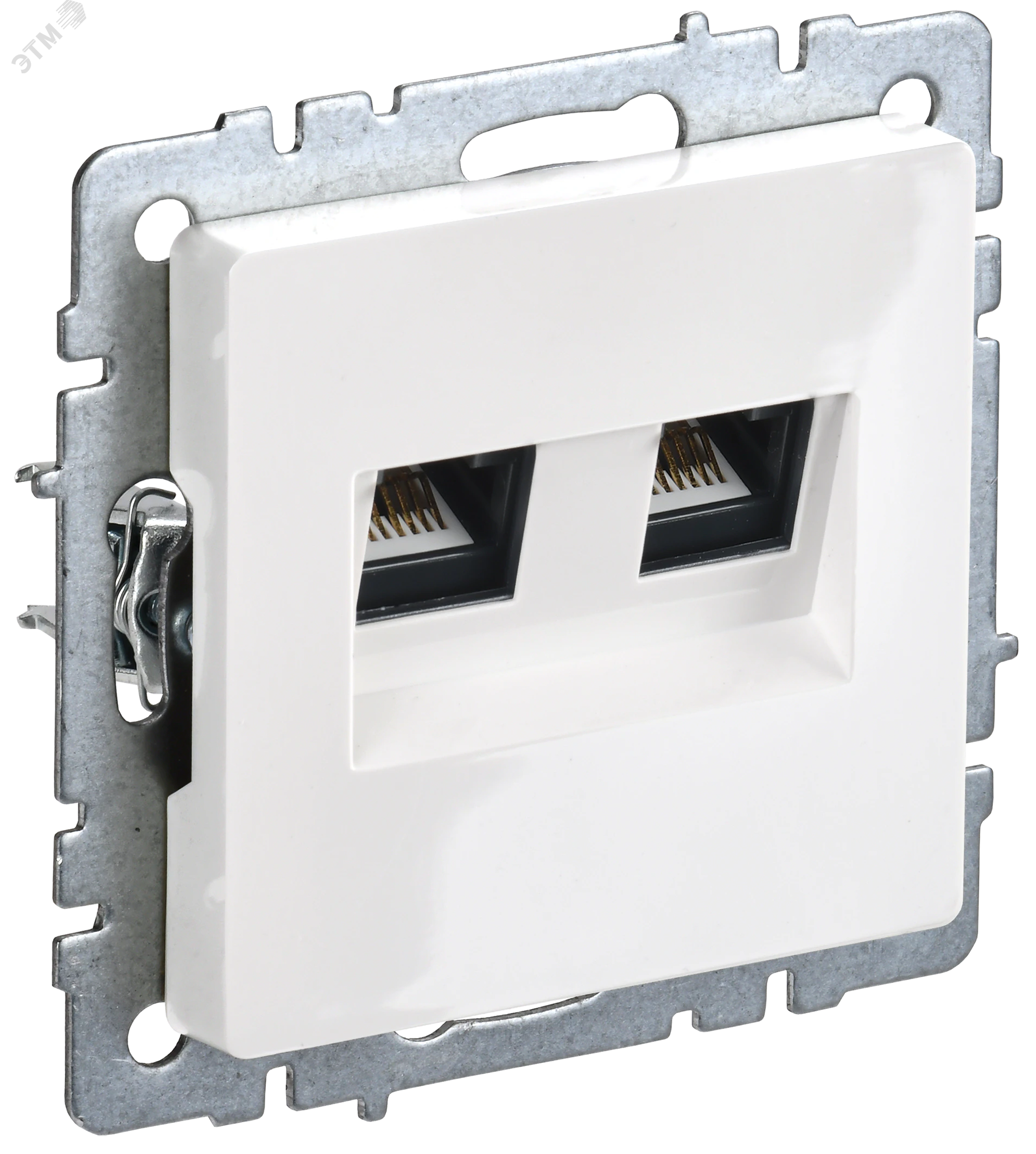 Розетка компьютерная двойная СП RJ45 кат.5E BRITE РК10-2-БрБ бел. BR-K20-1-K01
