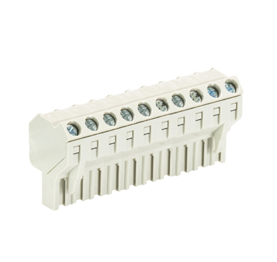 Розетка Wiecon 8213 B / 10 S OB - Розеточный разъем, угол 45 градусов, на кабель, шаг 5,08 мм, 10 полюсов, номинальное сечение: 2,5 мм кв., винтовая фиксация провода, 400V, 12А, без маркировки, цвет: серый, серия 8213 B S