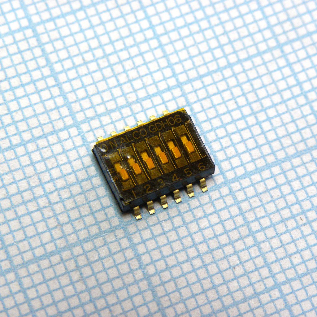 1571983-8 - Переключатель DIP 6 групп 24В 0,025А, 1.27mm SMD