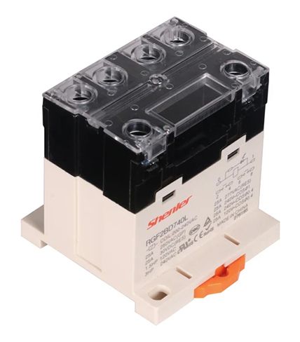 Реле RGF2BD615LFS - Интерфейсное реле, 2 группы переключающих контактов, винтовые клеммы, монтаж на DIN рейку, 100-120VAC, 40A, светодиодная индикация, вспомогательный модуль, для втычных клемм на провод