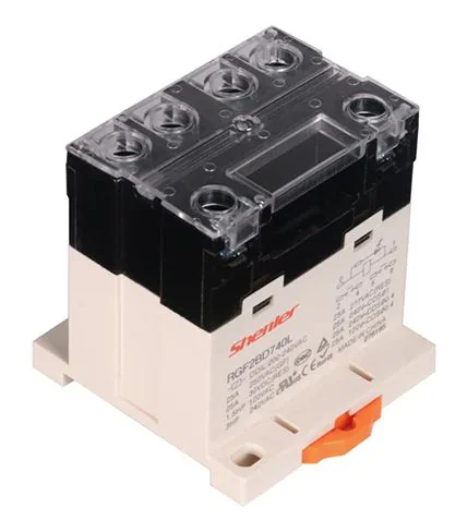 Реле RGF2BD615LFS - Интерфейсное реле, 2 группы переключающих контактов, винтовые клеммы, монтаж на DIN рейку, 100-120VAC, 40A, светодиодная индикация, вспомогательный модуль, для втычных клемм на провод