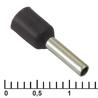 DN01508 BLACK (1.7X8MM) - Наконечник на кабель DN01508, черный, 1.7x8 мм
