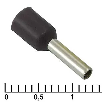DN01508 BLACK (1.7X8MM) - Наконечник на кабель DN01508, черный, 1.7x8 мм