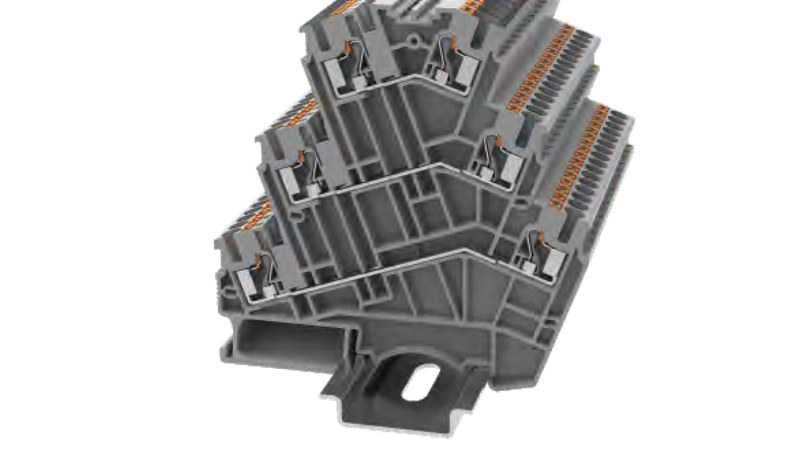 Этажная клемма DSS2.5-3L-PV-01P-11 - Этажная клемма, тип фиксации провода: Push-in, перемычка между этажами, номинальное сечение: 2.5 мм кв., 20A, 500V, ширина: 5,2 мм, цвет: серый, втычная перемычка, тип монтажа: DIN35