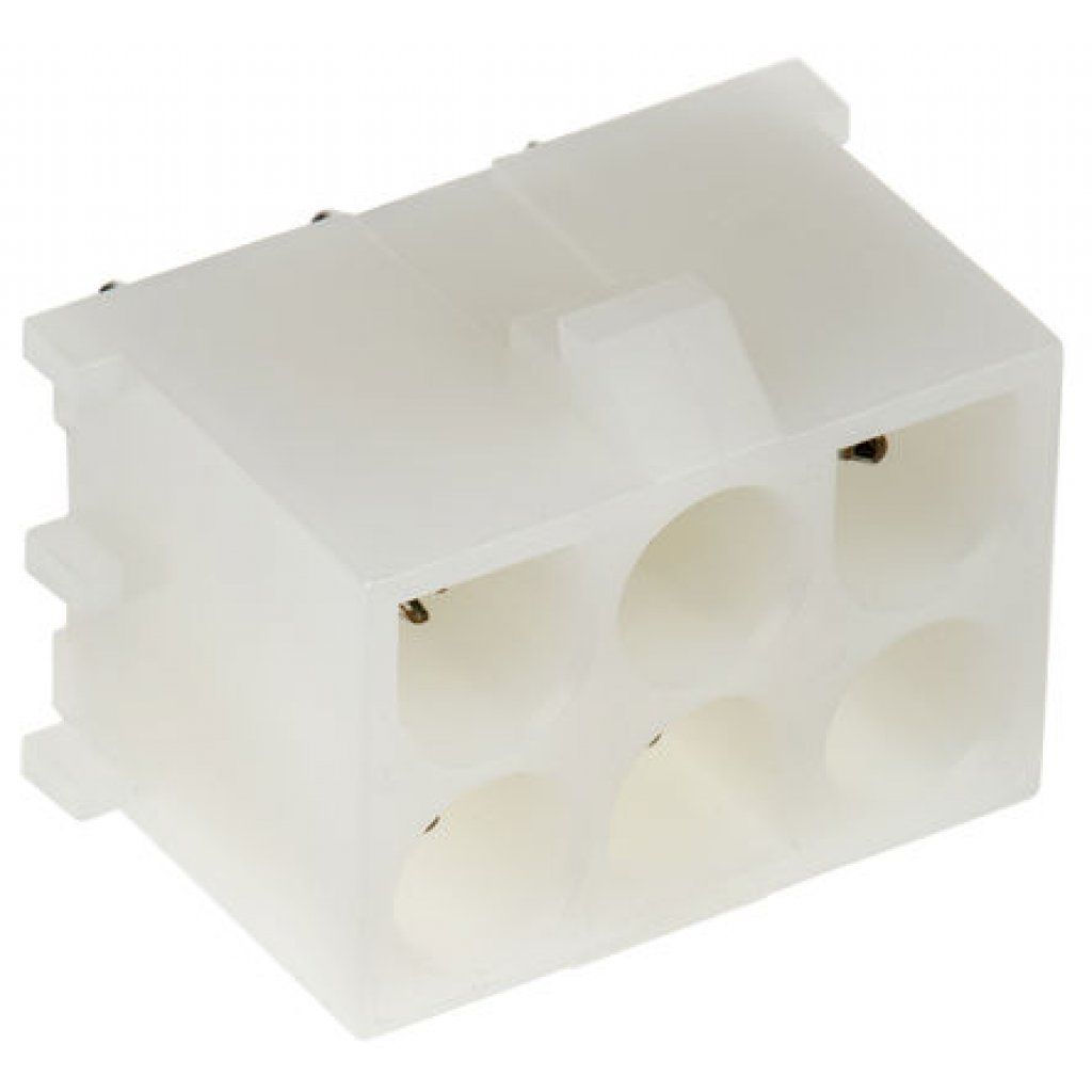 350431-1 - Вилка на плату, 2x3 pin, с шагом 6.35мм