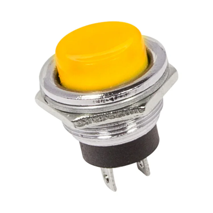 RWD-306 желтый - Кнопка без фиксации 2А 250В (ON)-OFF круглая М16