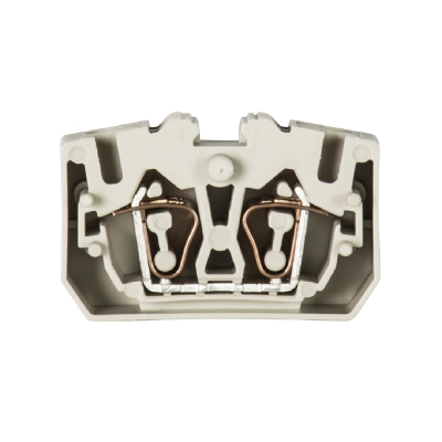 Клемма двойная WKF 2,5/MD/ F - Сдвоенная проходная клемма, тип фиксации провода: пружинный, номинальное сечение: 2,5 мм кв., 24A, 800V, ширина: 10 мм, цвет: серый, тип монтажа: монтажный фланец