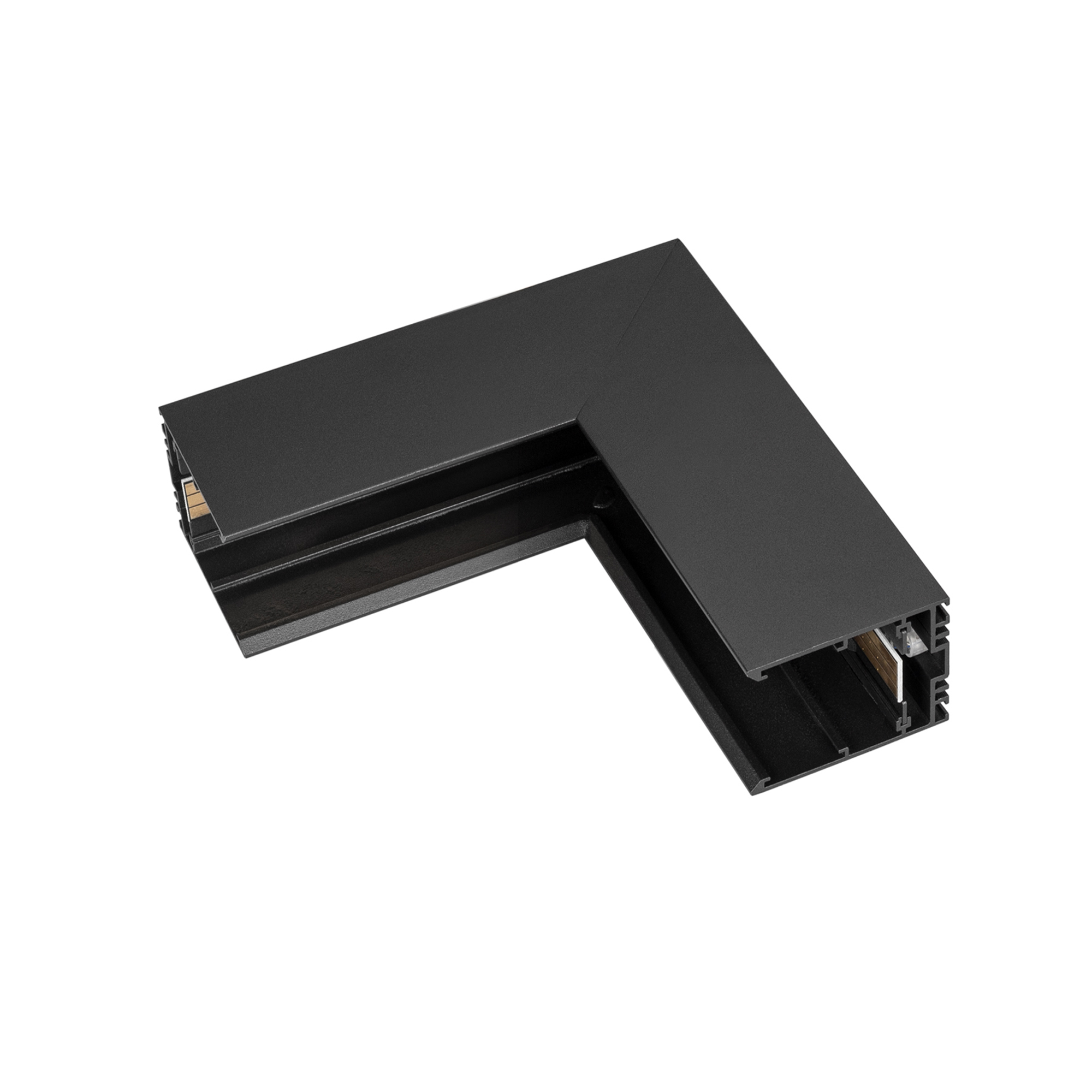 Коннектор угловой MAG-CON-2538-L90-INT (BK, внутренний) 035320 - Угловой внутренний коннектор для накладного трека MAG-TRACK-2538. DC24V. Материал алюминий, цвет черный. Размеры 82,5x82,5x47x38мм. Аксессуары для соединения с треком приобретаются отдельно.