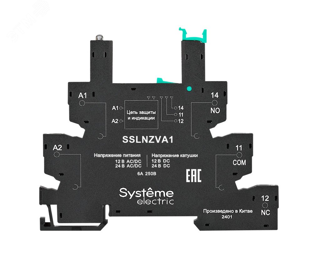 Розетка 24В AC/DC для реле интерфейсного 24В DC, винтовой зажим SSLNZVA1