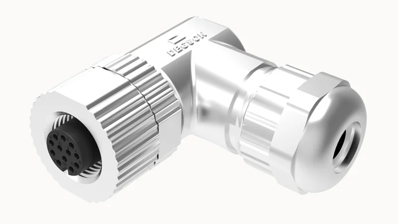 Розеточный разъем PBSH-M12A-05P-FF-SR7001 - Розеточный разъем на кабель, 5 полюсов, M12, угловой, винтовая фиксация провода, A-Code, диаметр кабеля: 4,5-6,0 мм, сечение: 0,25-0,52 мм кв., 4А, 60V, металл