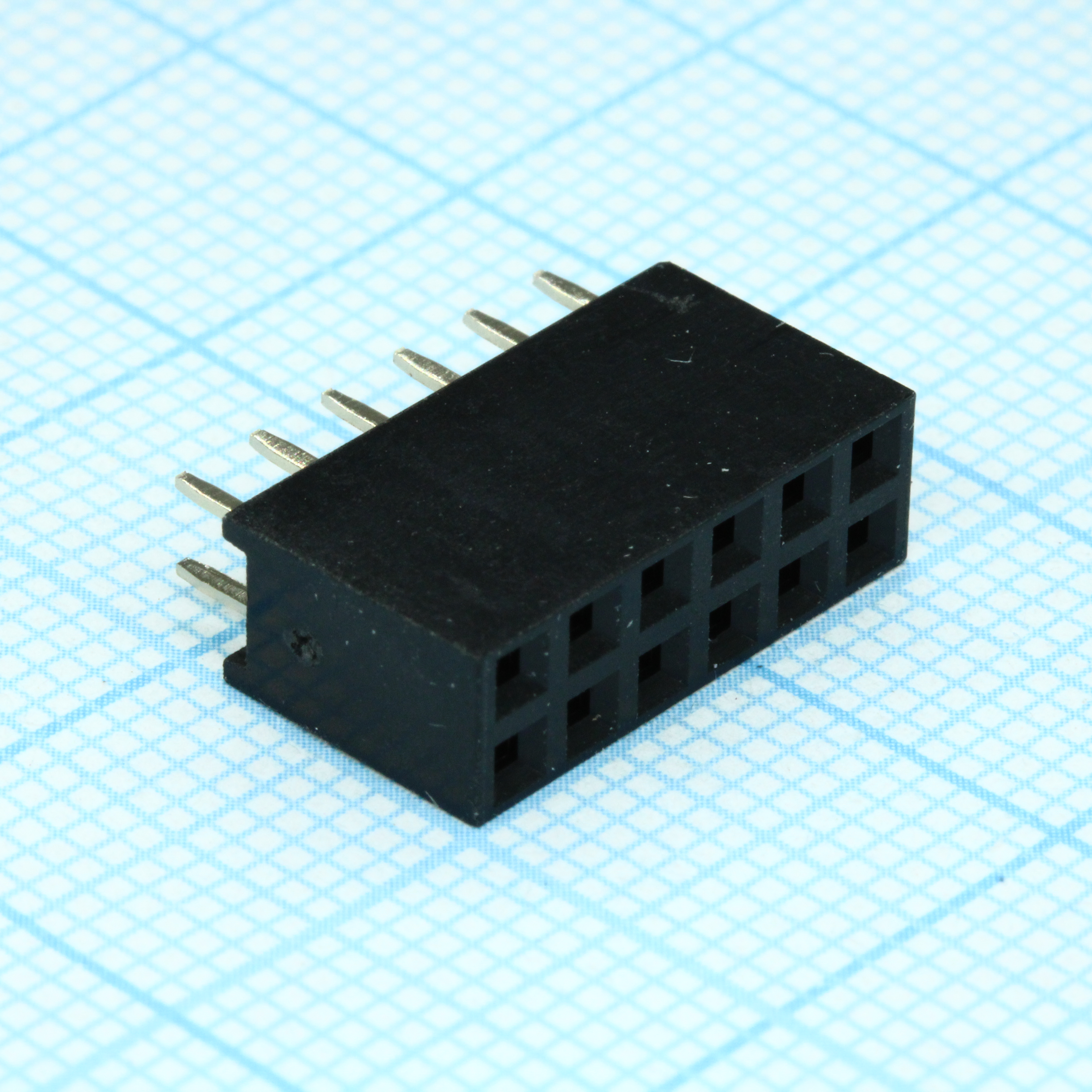 DS1023-2X6S21 - Гнездо на плату 2х6 конт., шаг 2.54мм, высота 8.5мм