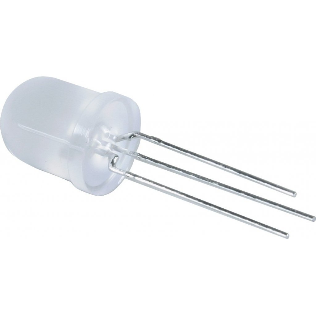 L-819SURKMGKW - Светодиод 10мм/красный/630нм/380-750мкд - зеленый/570нм/50-130мкд/белый матовый/50°