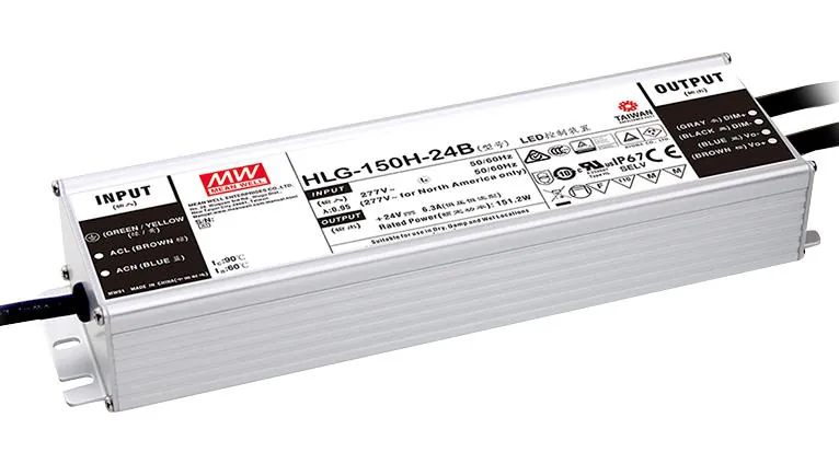 HLG-150H-54B - AC/DC драйвер электропитания светодиодов 151.2Вт Single 7-Pin