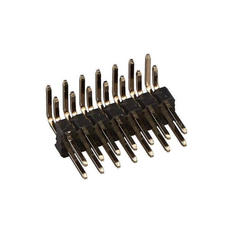 DS1022-2X7RF11-B - Соединитель штыревой, вилка на плату двухрядная угловая 14pin(2x7), шаг 2.54мм
