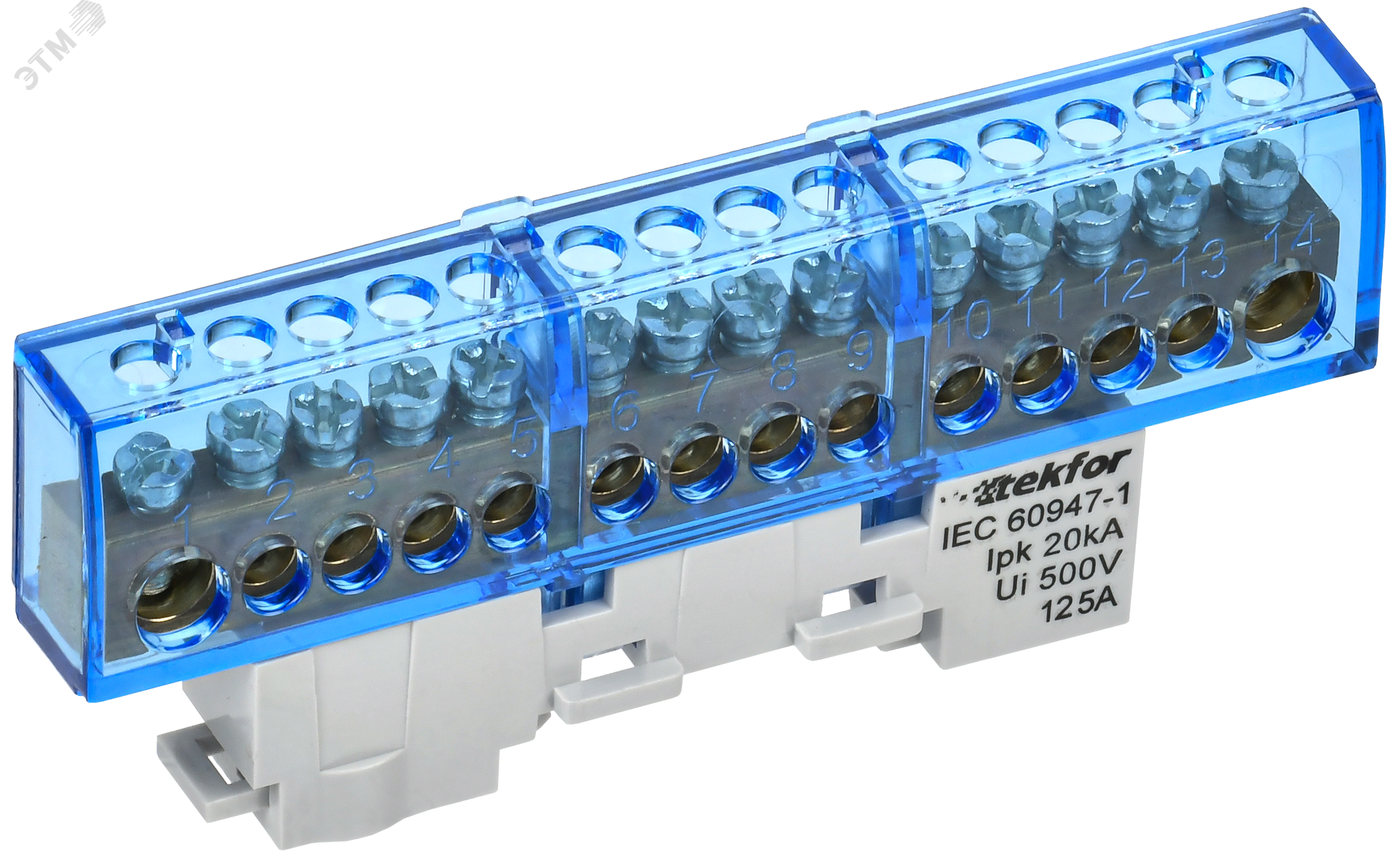 TEKFOR Шина N ноль изолированная на универсальном держателе 8х12-14-С IEK TF-NN20-14-KL-K07