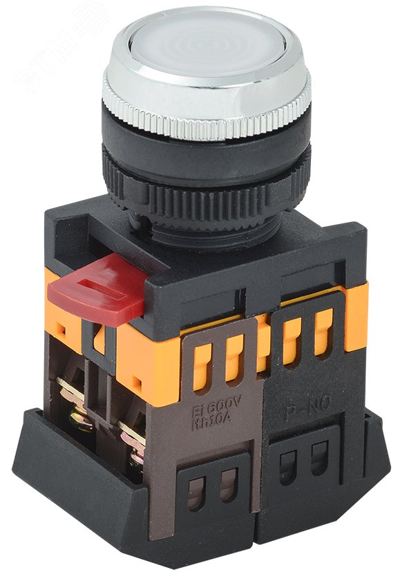 Кнопка ABLFS-22 белый d22мм неон/240В 1з+1р BBT30-ABLFS-K01