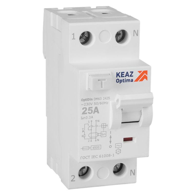 ВДТ без защиты от сверхтоков OptiDin DM63-2425-AC-4,5-УХЛ4 (2P, 25, 300mA)