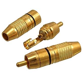 7-0222 GOLD BLACK - Штекер RCA Gold