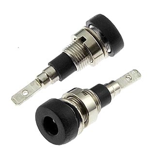 Z007 2MM PANEL JACK BLACK - Гнездо Z007 2 мм на панель jack черный, на панель под пайку