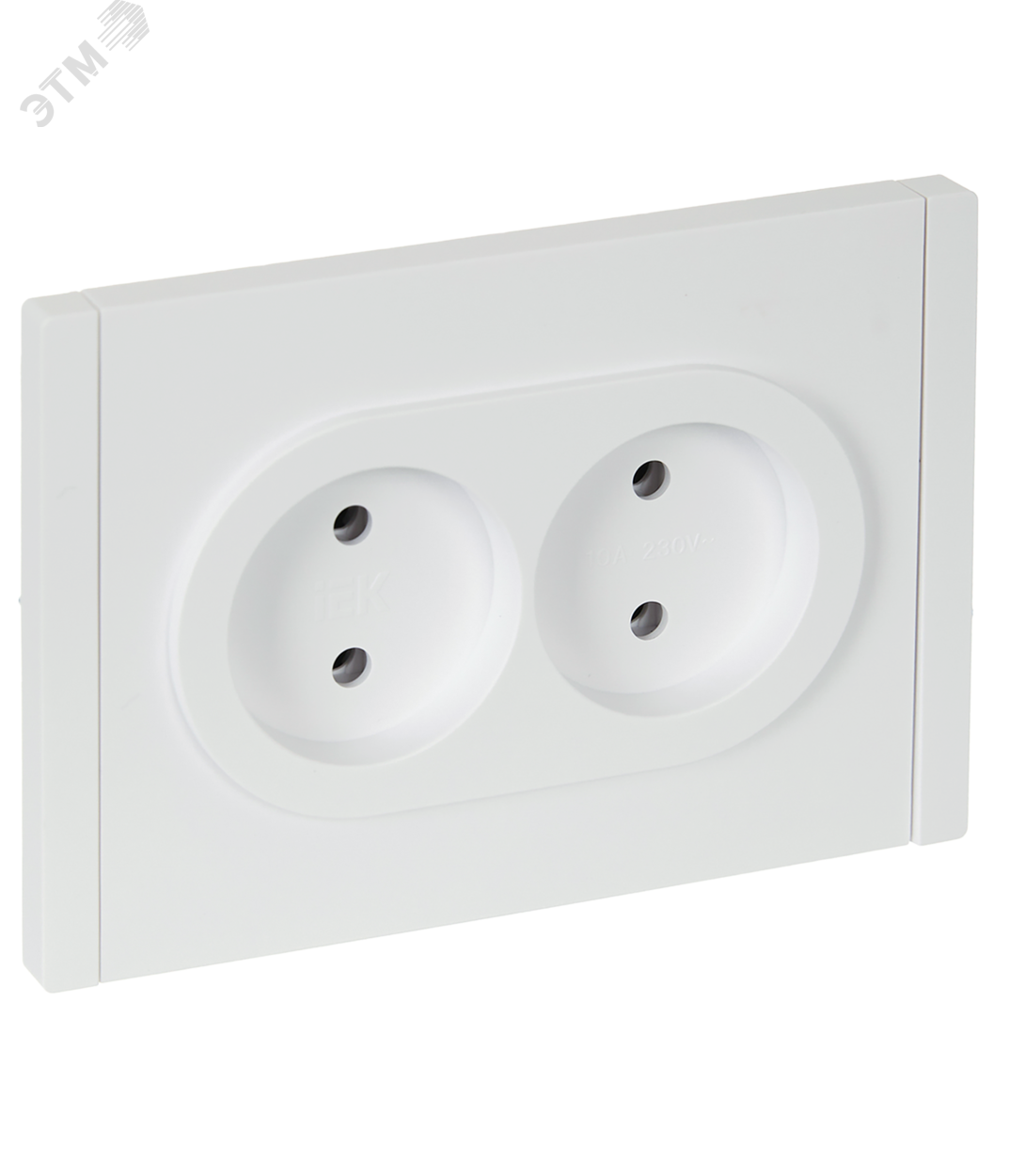 Розетка 2-м СП FORTE&PIANO FP226 10А без заземл. без защ. шторок безвинт. крепл. бел. IEK FP-R20-10-1-K01