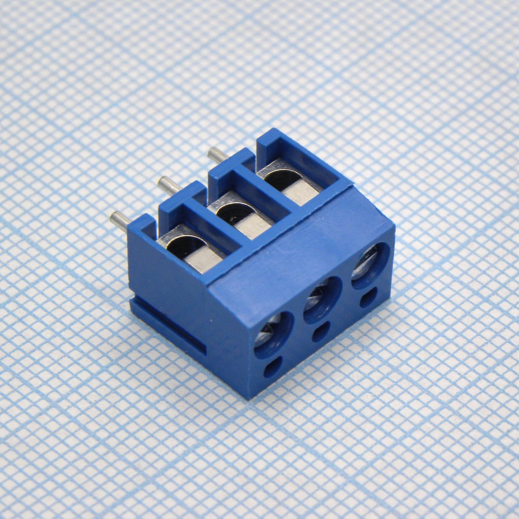 DG300-5.0-03P-12-00A(H) - Винтовой клеммный блок с защитой провода, 3 контакта. Серия DG300-5.0