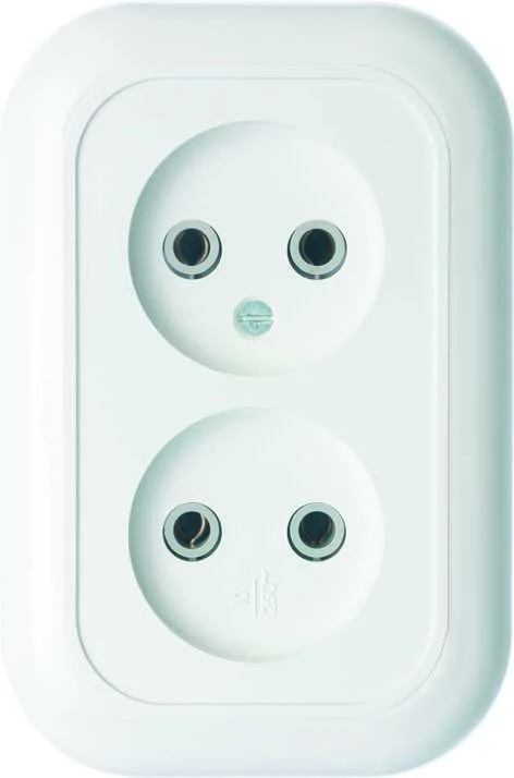 Розетка 2-м СП Валентина РС10-393 10А IP20 бел. Кунцево 5449