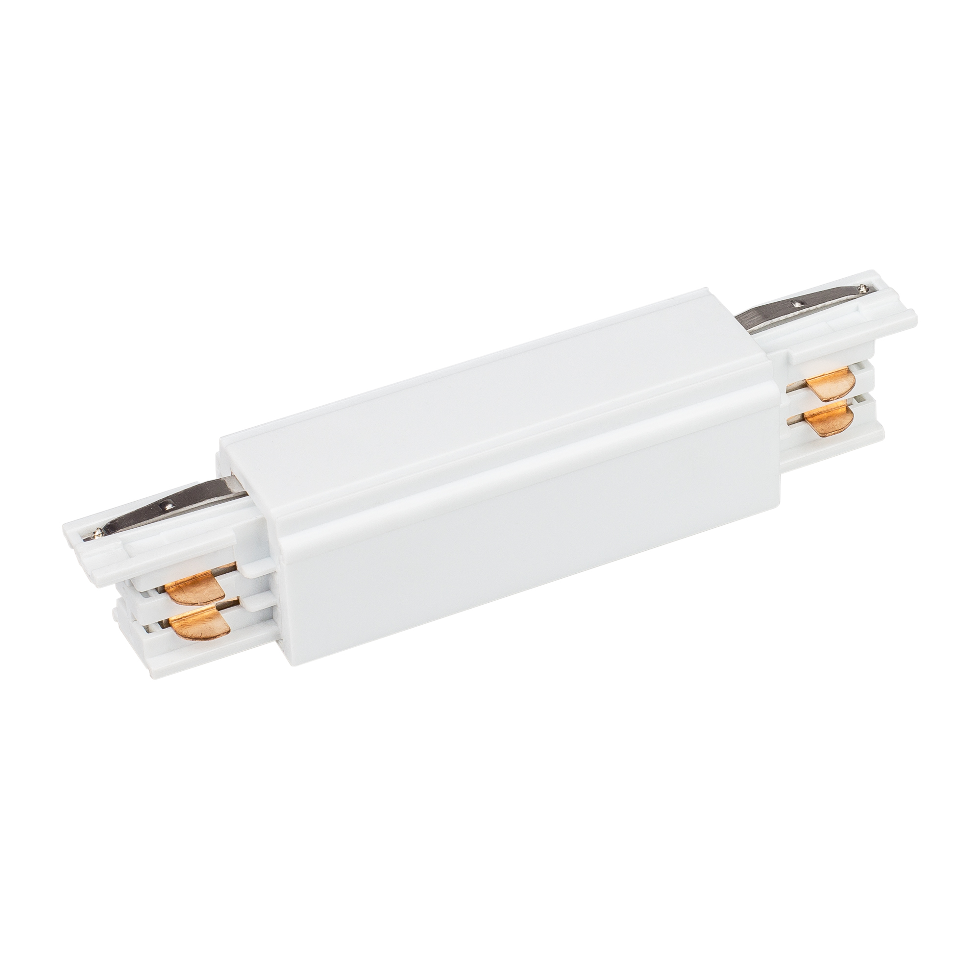 Коннектор прямой LGD-4TR-CON-LONG-WH (C) 028836 - Прямой коннектор для 4TR, с возможностью подачи питания. Цвет белый.  Аналог XTS-14 Global Track Pro. Длина 99 мм (166 мм с контактами). При использовании с треками и аксессуарами другой серии возможно отл