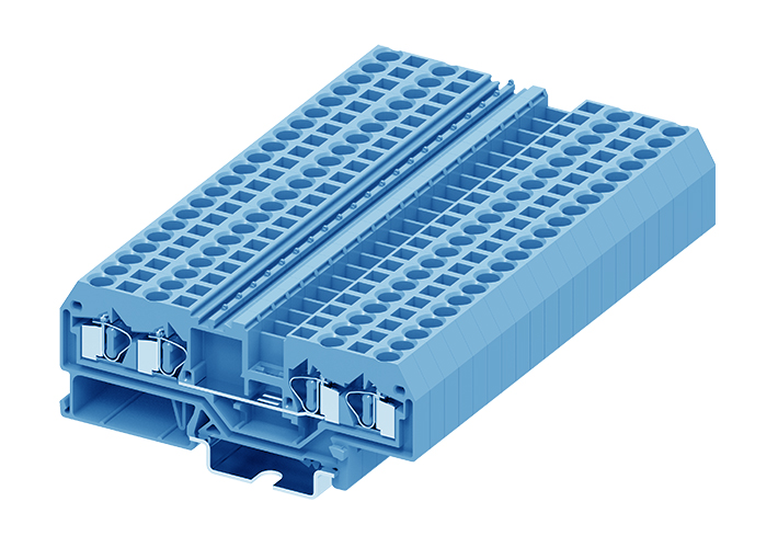 Проходная клемма 204934 - Проходная клемма, TA4-2-2, 4 точки подключения, тип фиксации провода: пружинный, номинальное сечение: 4 мм кв., 32A, 800V, ширина: 6 мм, цвет: синий, DIN 35