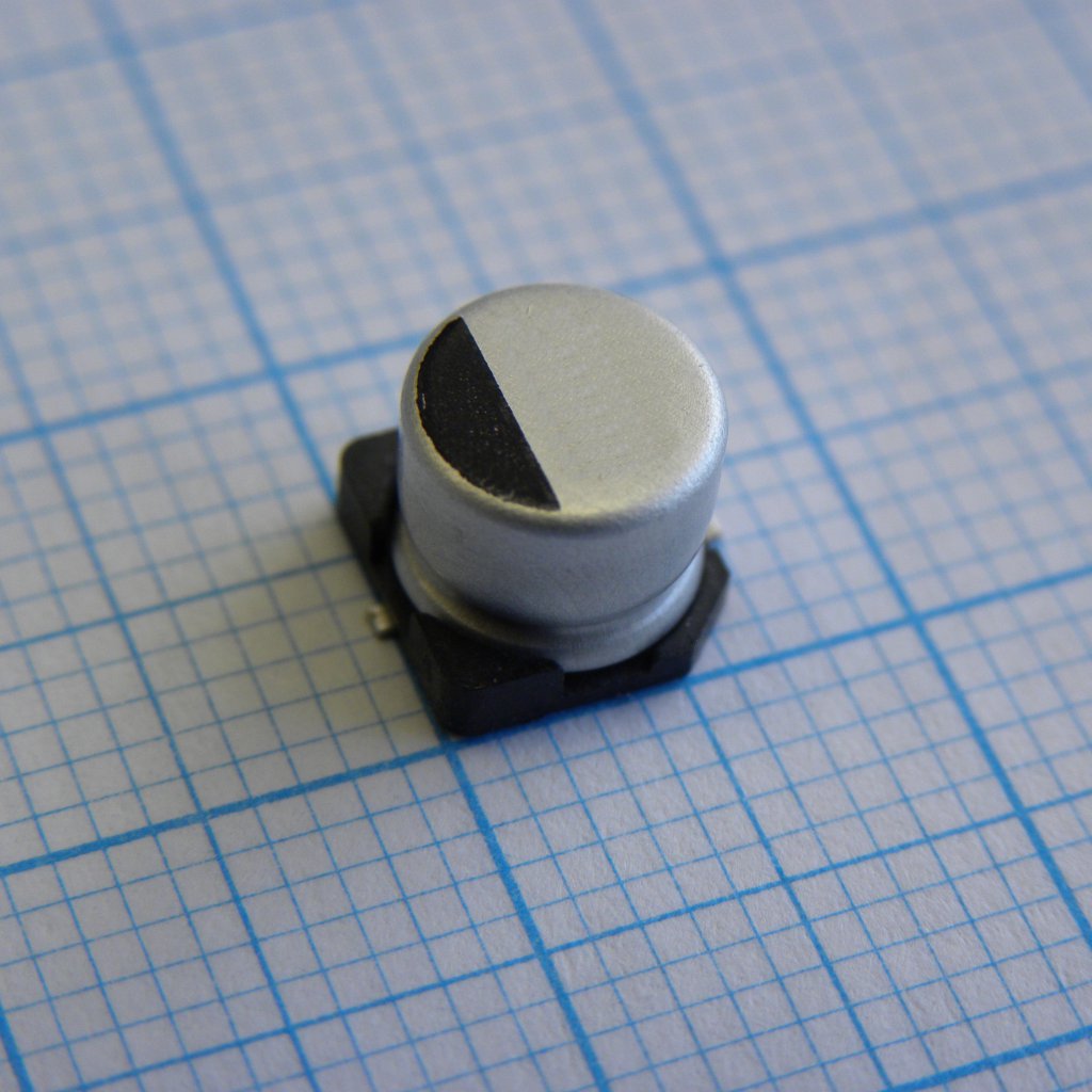 CK1V470M-CRE54 - Конденсатор алюминиевый электролитический 47мкФ 35В ±20% (6.3х5.4мм) для поверхностного монтажа 50мА 1000час 105°С стандартный с расширенным температурным диапазоном