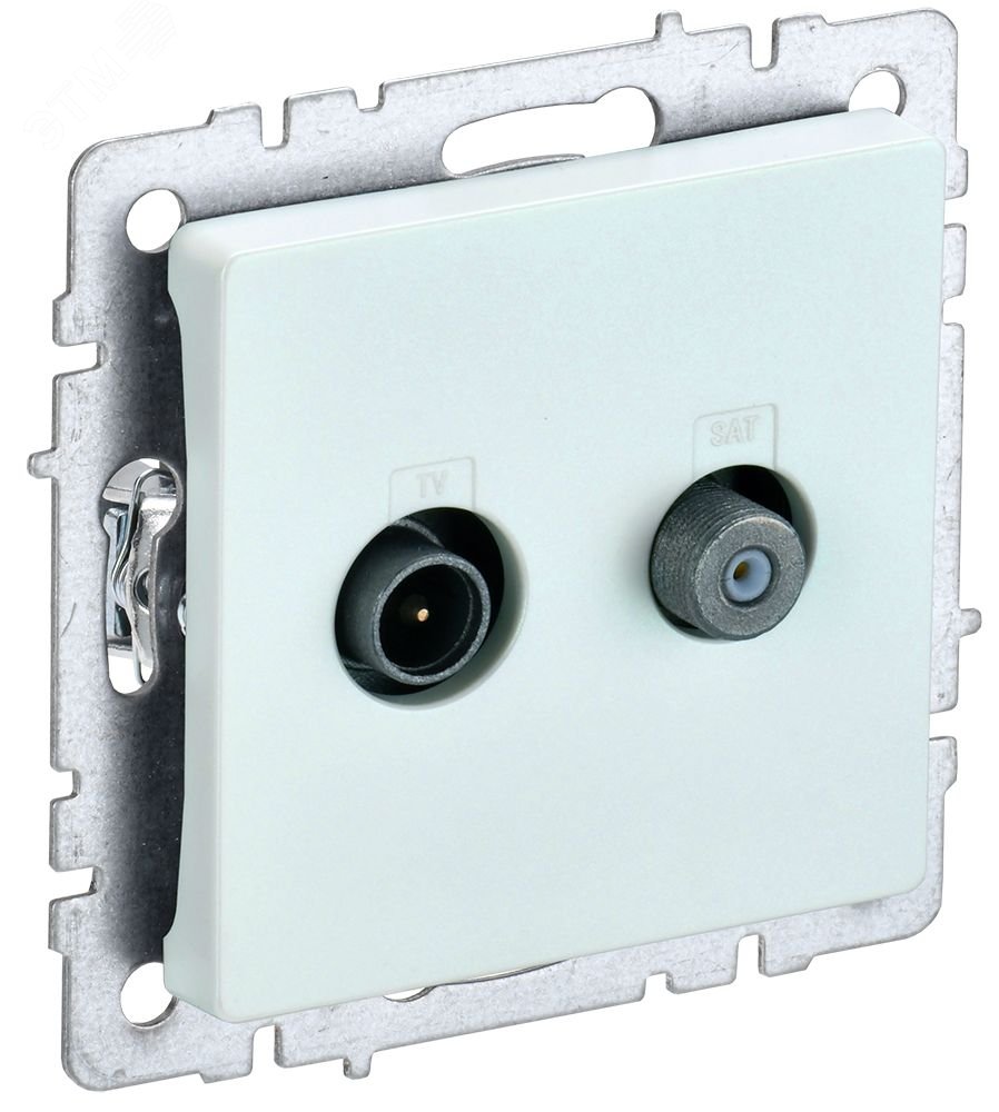 BRITE Розетка двойная TV+SAT РТВ/РСп12-БрЖ жемчуг BR-AF20-O-K36