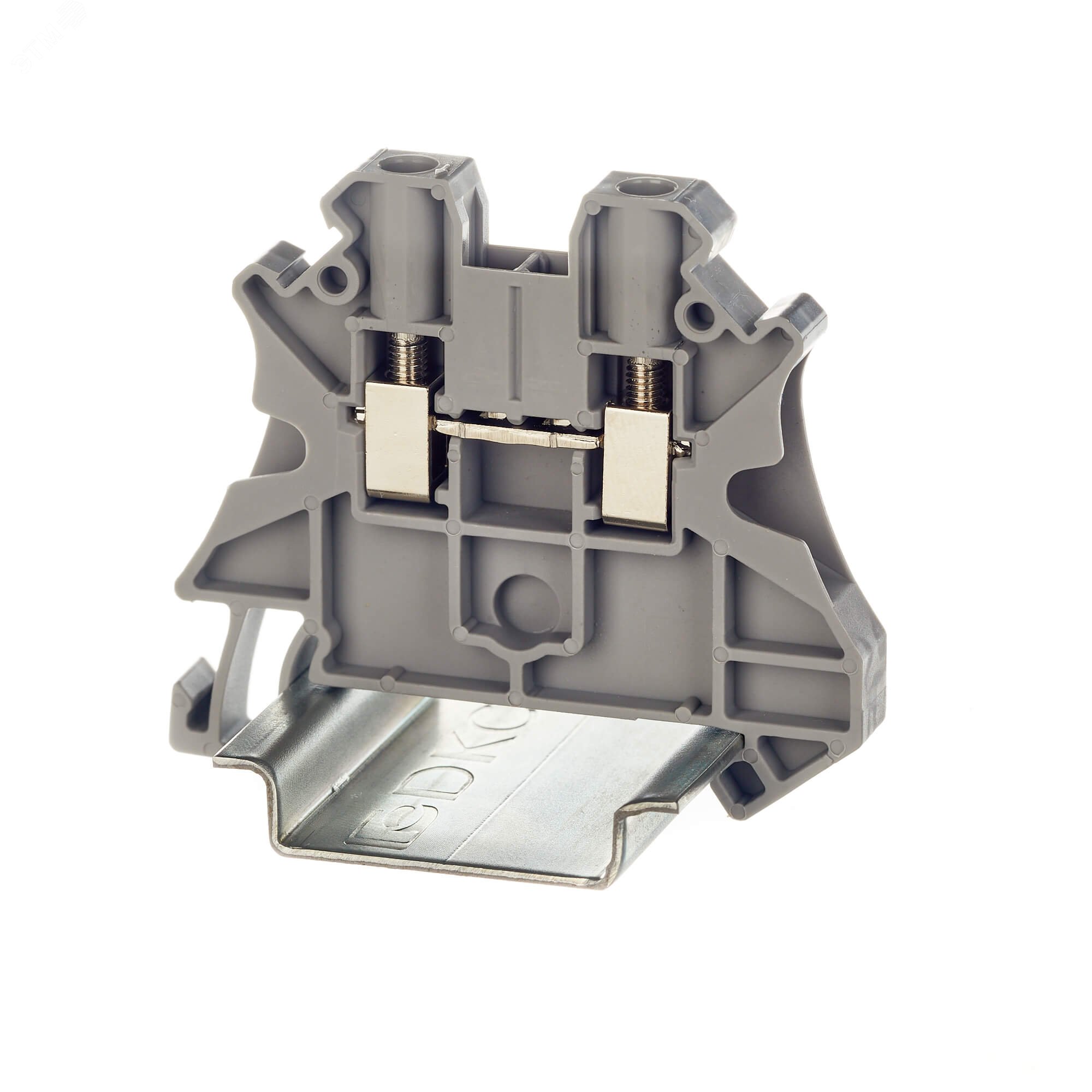 Клемма проходная винтовой зажим 2 точки подключения 4кв.мм сер. TUR-4