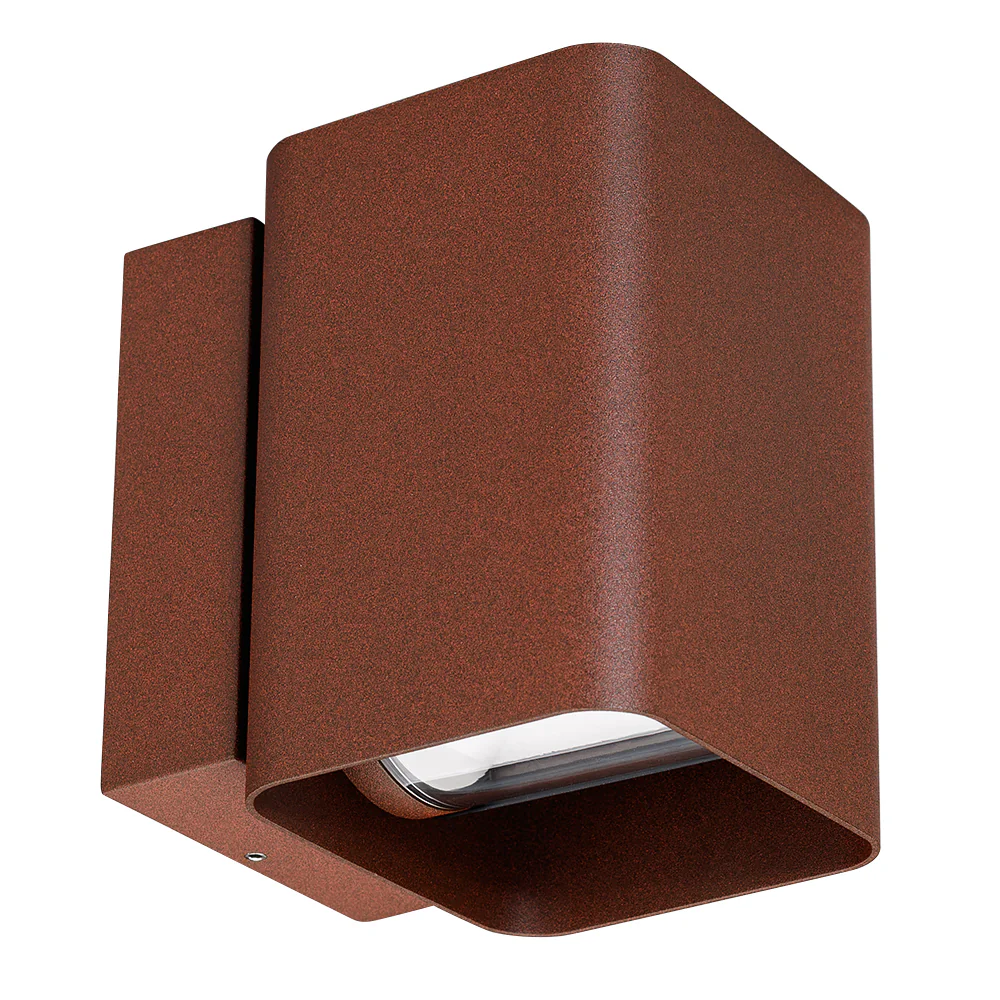 Светильник LGD-Wall-Vario-J2R-12W Warm White 022002 - Уличный светодиодный светильник для стен, изменяемый угол освещения 0°-80°, свет вверх-вниз на 2 стороны. Цвет ТЕПЛЫЙ БЕЛЫЙ 3000К, светодиоды 2x6Вт CREE (750 лм). Влагозащищенный корпус IP54 - терракот