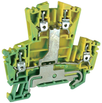 Заземляющая клемма UKJ-W2.5/2X2JD - Заземляющая клемма, 4 точки подключения в клемме, тип фиксации провода: винтовой, номинальное сечение: 2,5 мм кв., ширина: 5,2 мм, цвет: желто-зеленый, тип монтажа: DIN 35