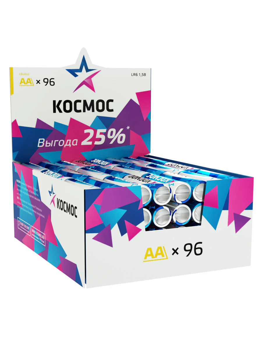 Батарейка  LR6 AA, Alkaline 1.5В, 96 шт/уп,