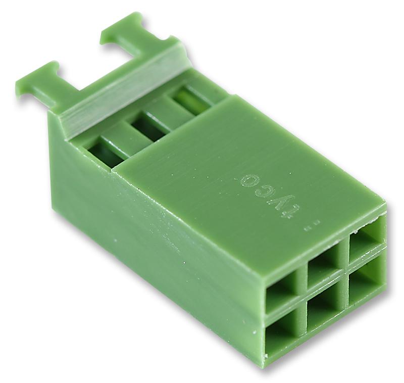 925370-3 - Корпус разъема розетка 6 контакт(-ов) 2.54мм прямой монтаж на кабель зеленый