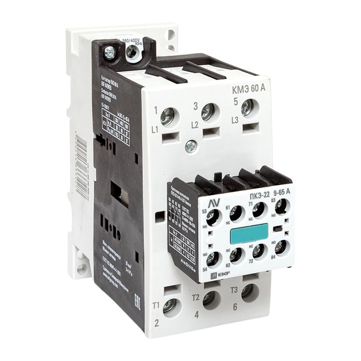 Комплект КМЭ 60А 400В АС с дополнительными контактами 2НО+2НЗ EKF AVERES ctr-s-60-00-400-av-22