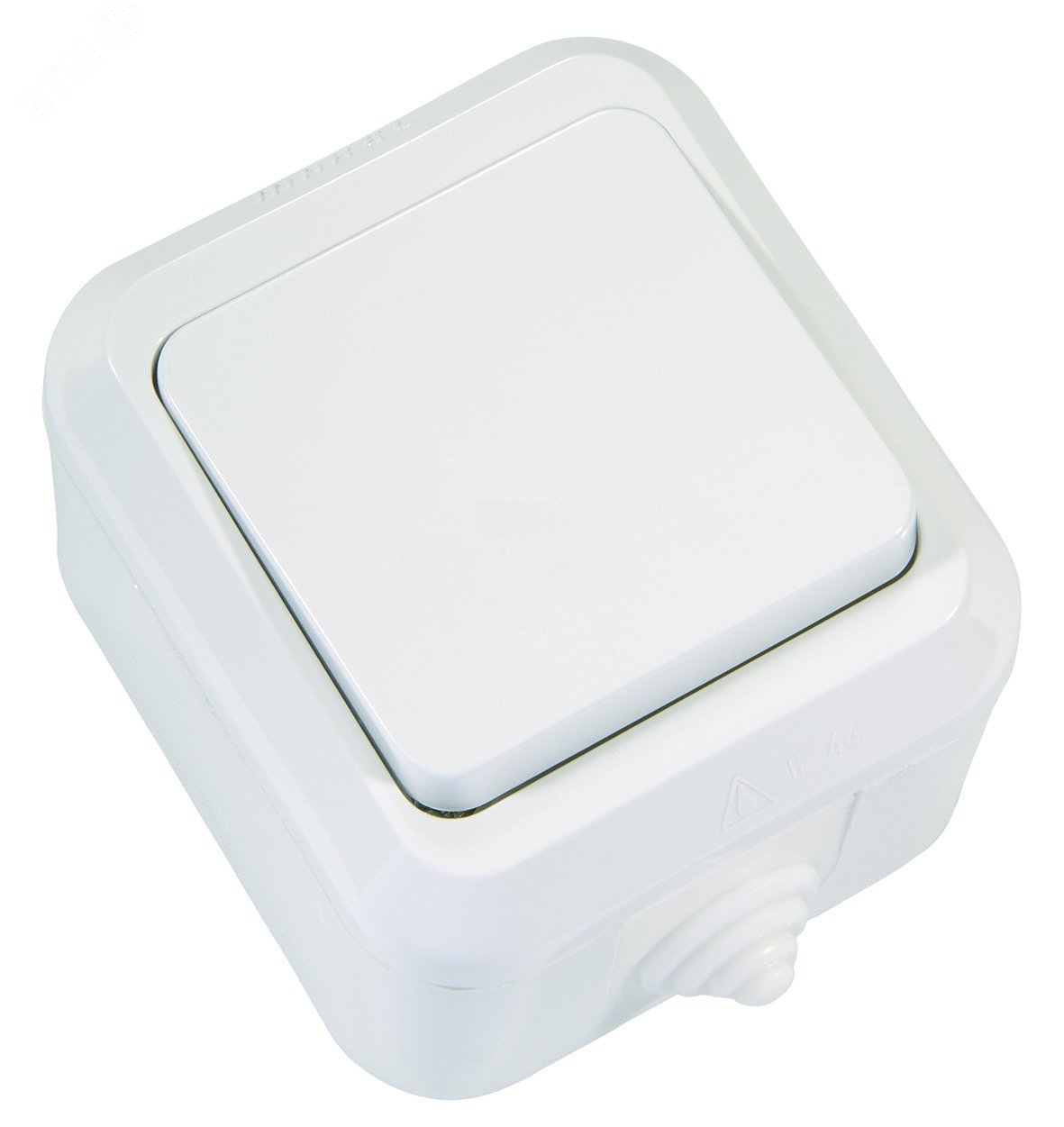 Переключатель проходной 1-кл. ОП 10А IP44 п/герм. бел. 18303