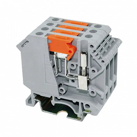 Клемма с размыкателем JUT1-4K-GY - Клемма с ножевым размыкателем, тип фиксации провода: винтовой, номинальное сечение: 4 мм кв., 800V, 16A, ширина: 6,2 мм, цвет: серый, тип монтажа: DIN35