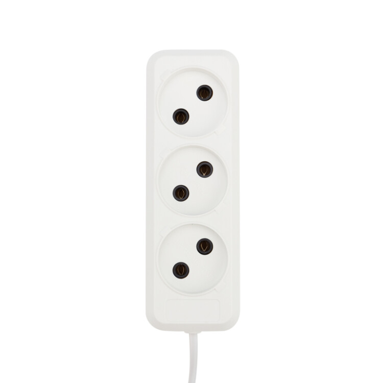 Удлинитель 3 гнезда, 5 м, 2х0.75 мм?, б/з, белый (Сделано в России) 11-8737