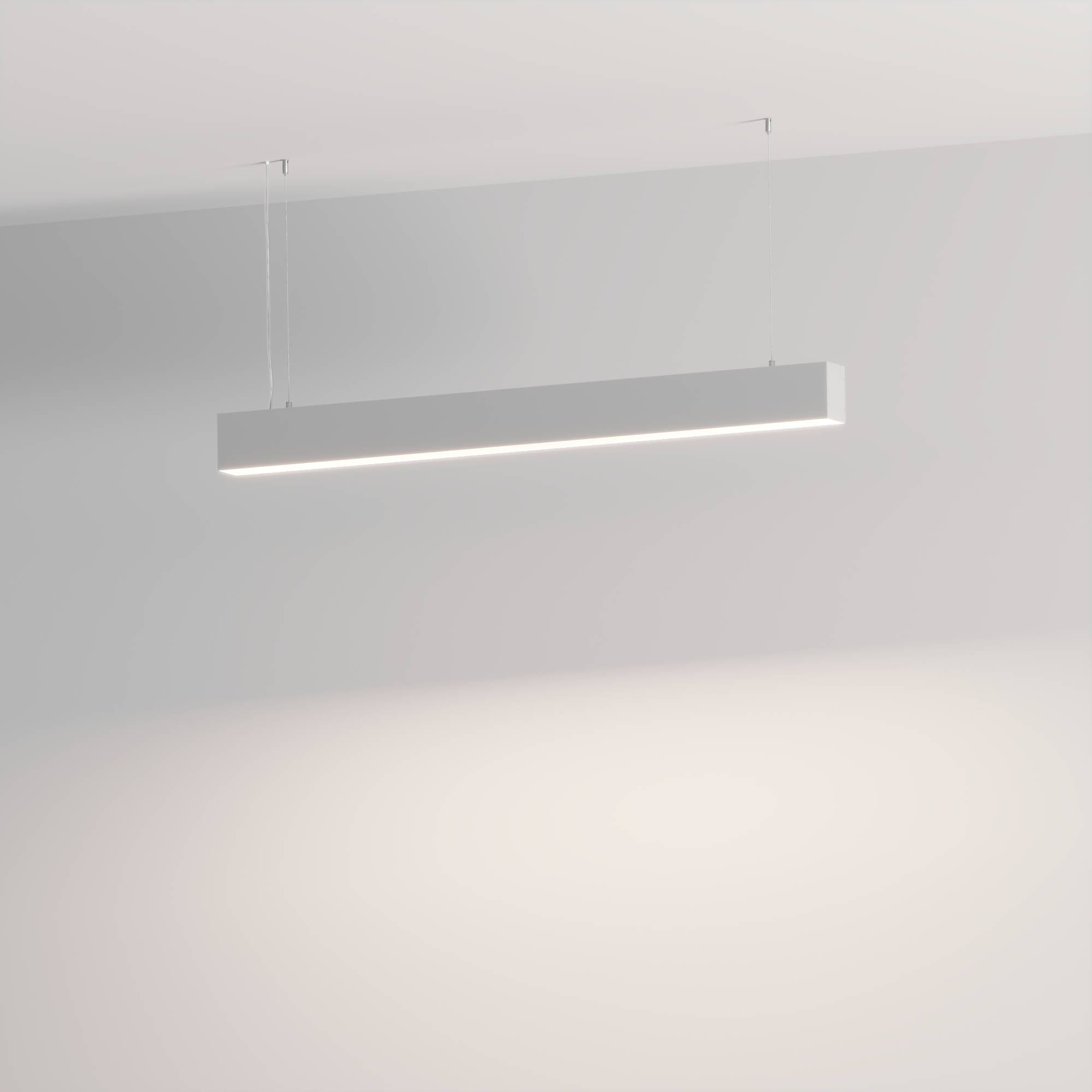 Светильник SP-LINE-HANG-4970-L970-41W Day4000 (RAL9006, 120 deg, 230V) IP33 049577 - Светильник ЛИНИЯ из  профиля SL-LINE-4970-2000 ANOD, цвет Day4000K  (Лента в 3 ряд(а)), световой поток - 2727 Лм. Длины сторон(ы) 970 мм, сечение - 49x70 мм. Способ устан