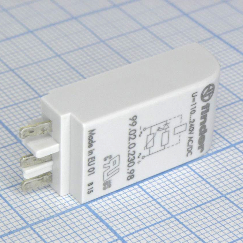99.02.0.230.98 - Защитный модуль, светодиод+варистор, 110-230VAC/DC